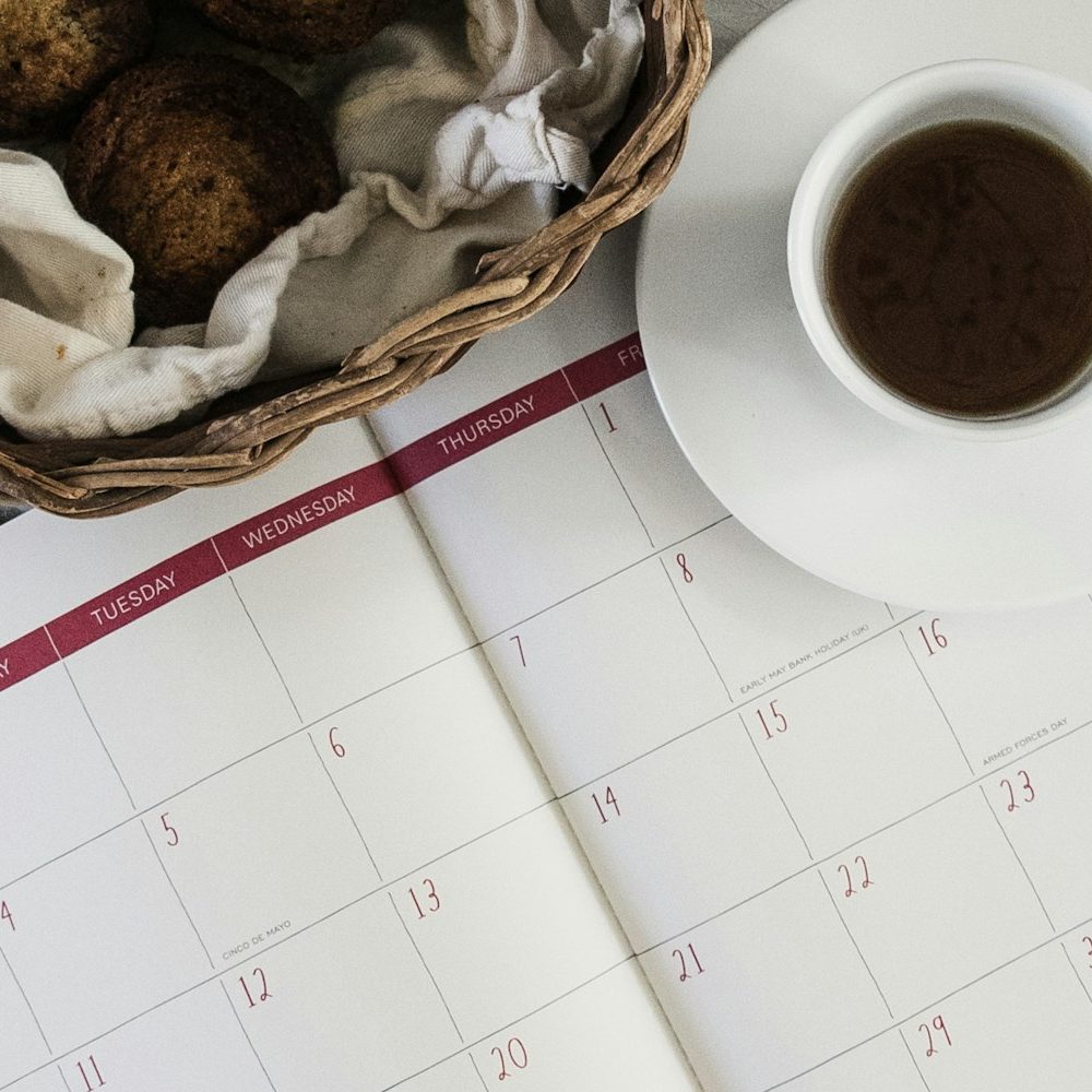 brown wicker basket on white table